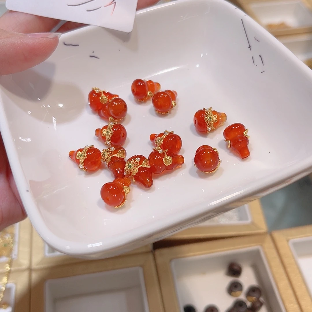 水晶珠宝半成品银S925镀金镶嵌118 。