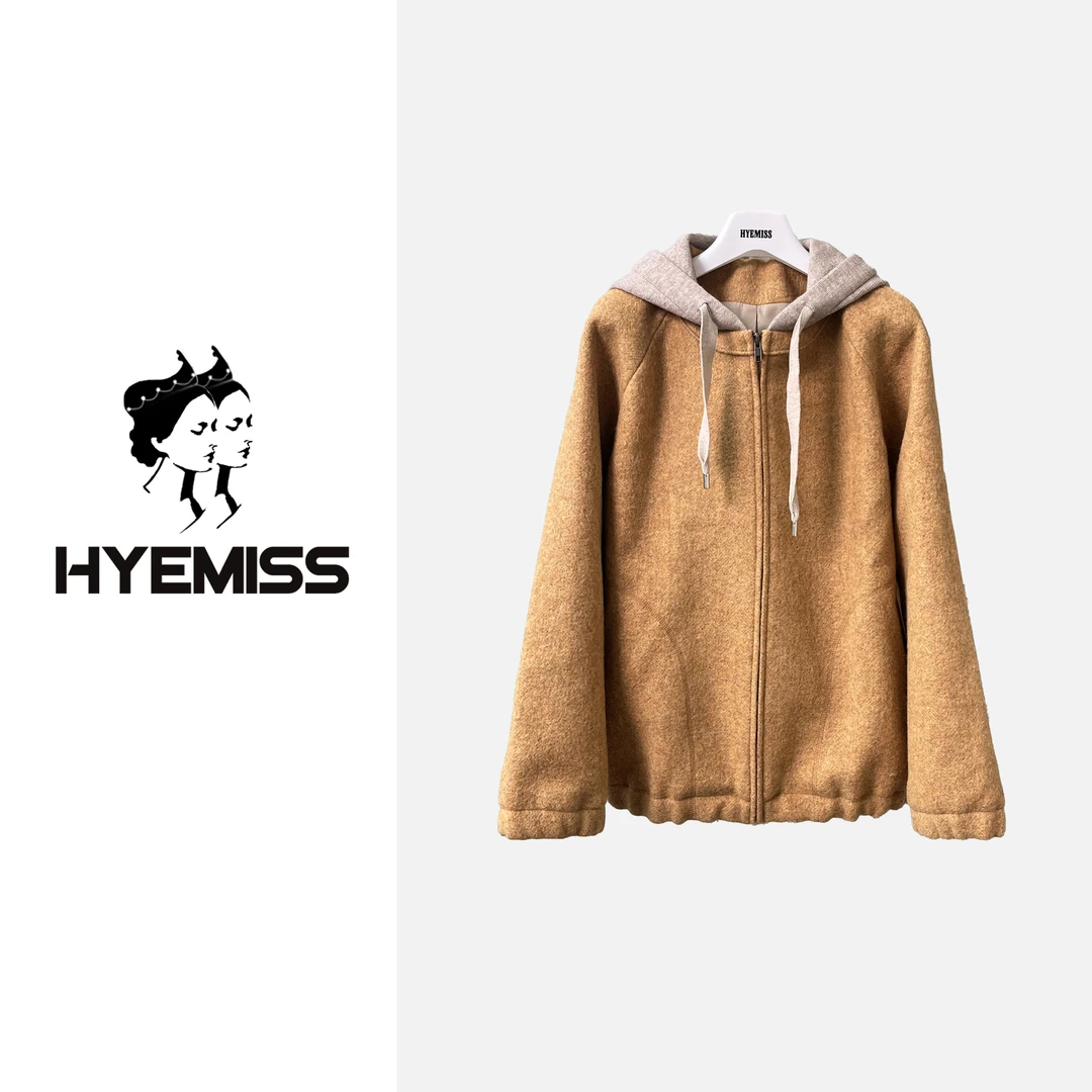 JK250022春季新款满分绵羊毛时尚休闲百搭短款连帽短外套