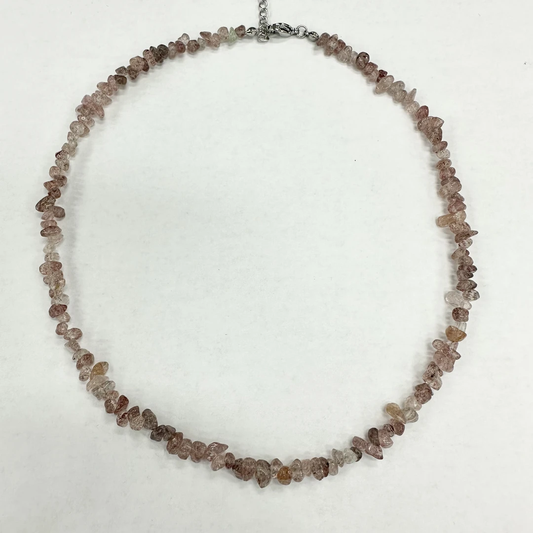 天然水晶草莓晶时尚设计师款百搭项链 2523