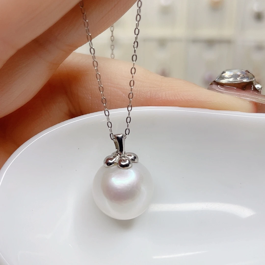 淡水珍珠银S925镶嵌吊坠(不含链)