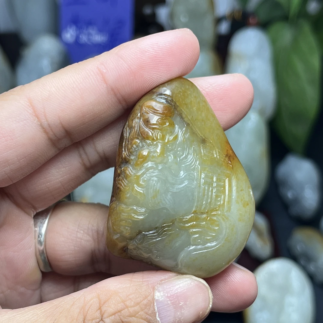 钟馗细肉,红皮带沁色