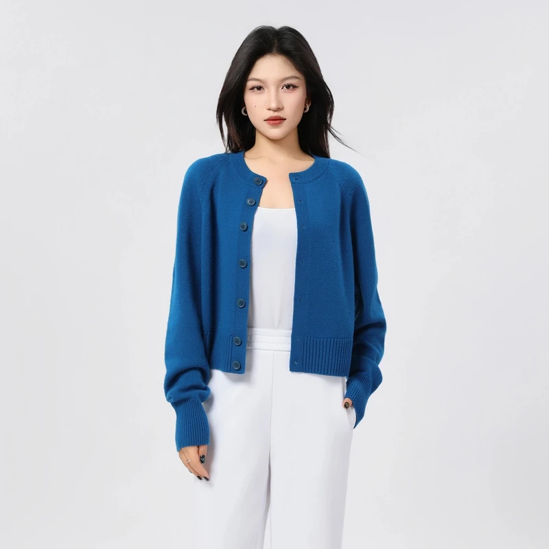 AMASS/阿玛施25早春新款100%绵羊毛保暖毛衣气质针织开衫548033