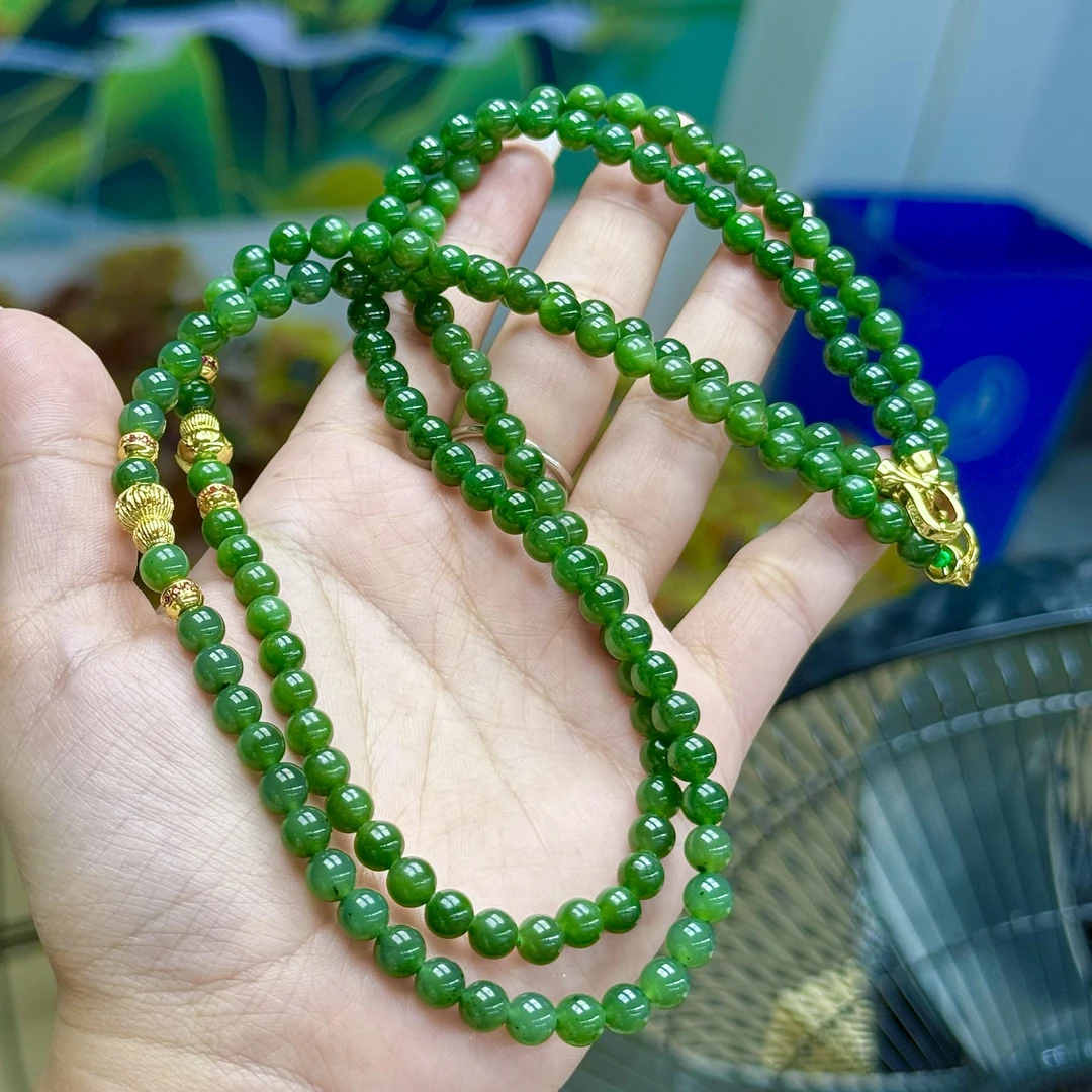 【CH】和田玉碧玉项链-约6mm（多样性发其一）