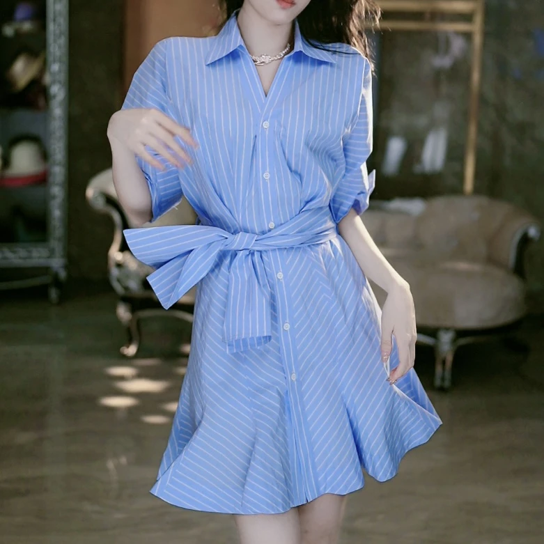 2-18【蓝调时光】时尚休闲气质连衣裙