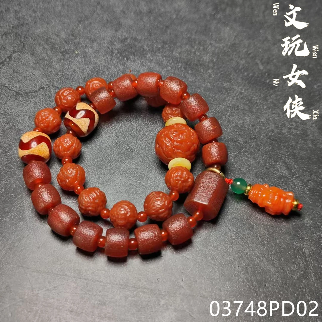 《文玩女侠慧慧》精品玛瑙手串手持10+【文玩探宝】03748PD02H1-2