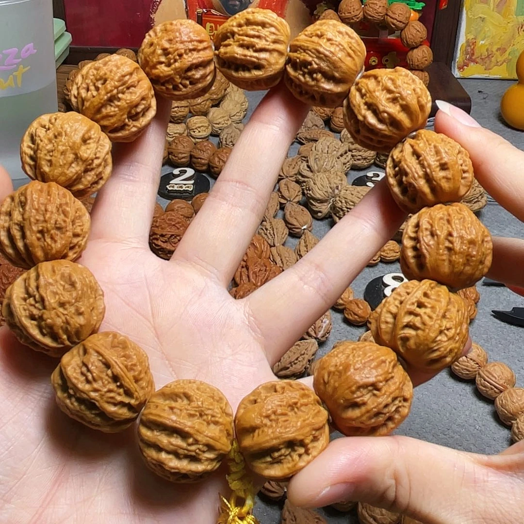 核桃粗筋流水纹八棱手持88