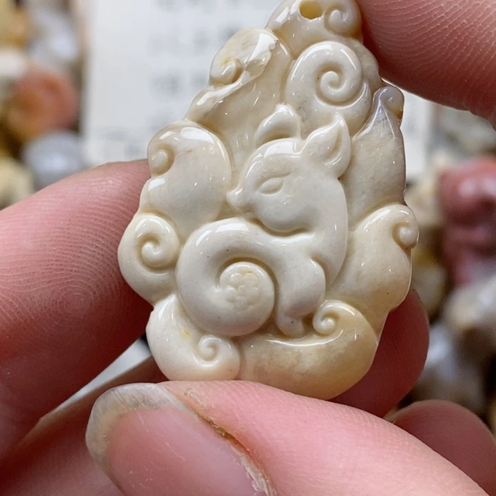 颈饰未镶嵌硅化珊瑚（珊瑚玉）小