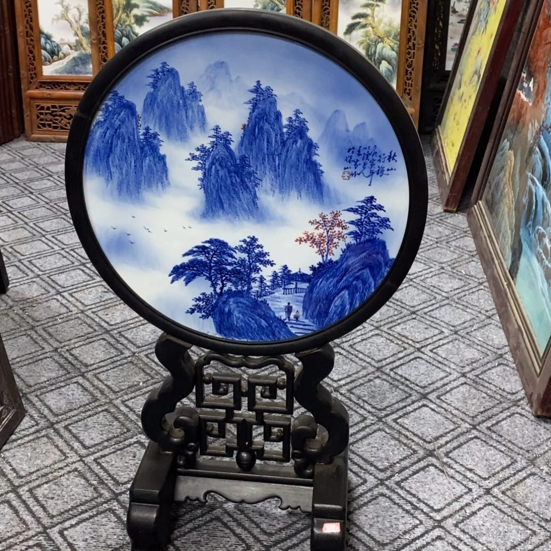 上***缘瓷片71*43 景德镇瓷板画柴窑烧制