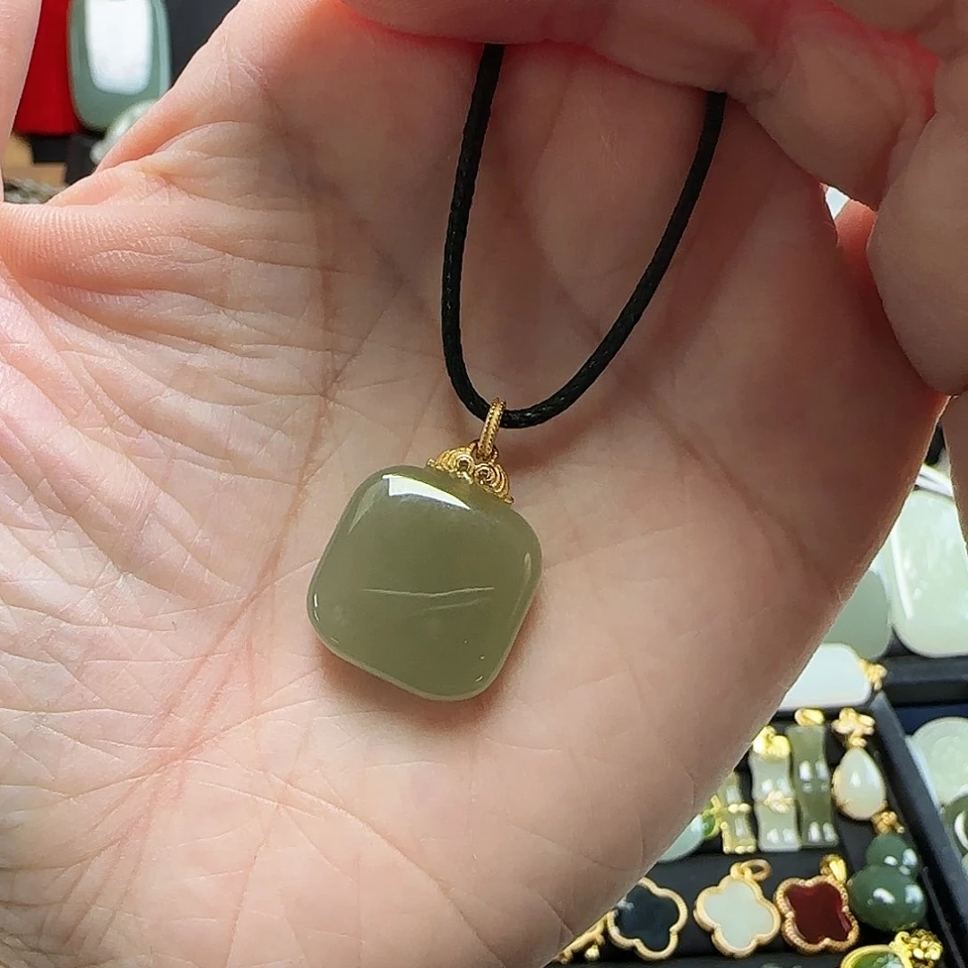 吊坠(不含链)银S925镶嵌和田玉