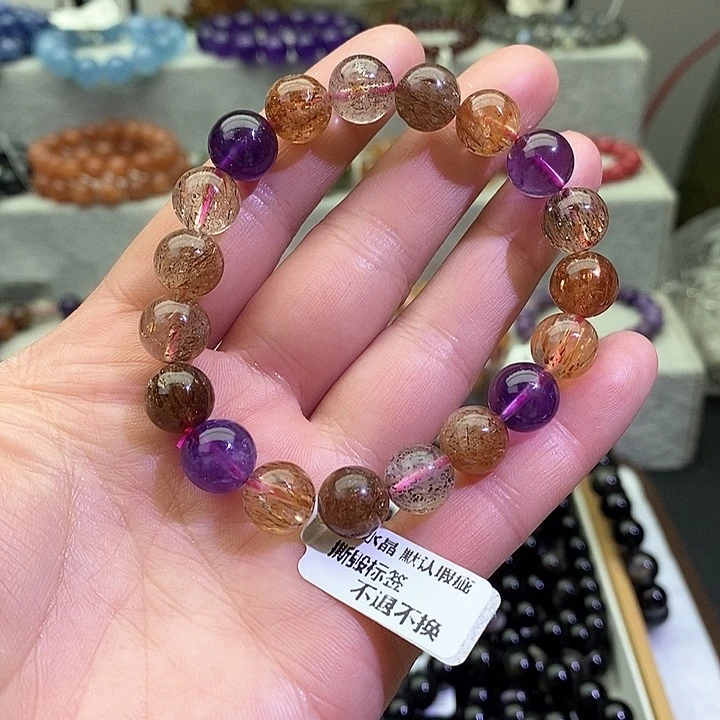 水晶手链未镶嵌黑加仑10+