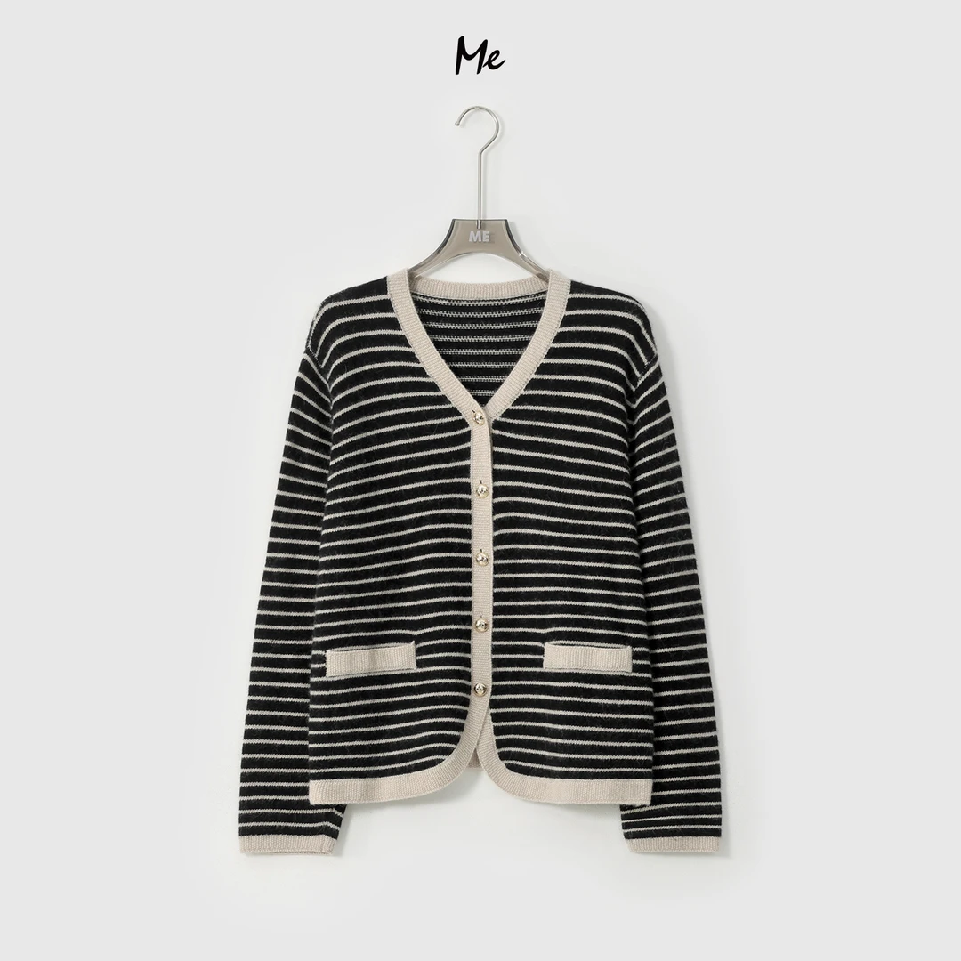 ME【航海金扣毛衣】轻奢极简百搭时尚通勤设计款毛衣MEQA1889