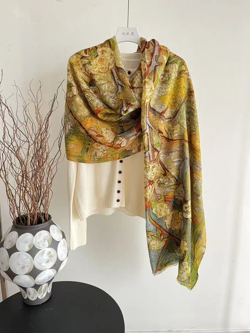 【小梨树】羊绒围巾100*200时尚百搭女士春夏季披肩