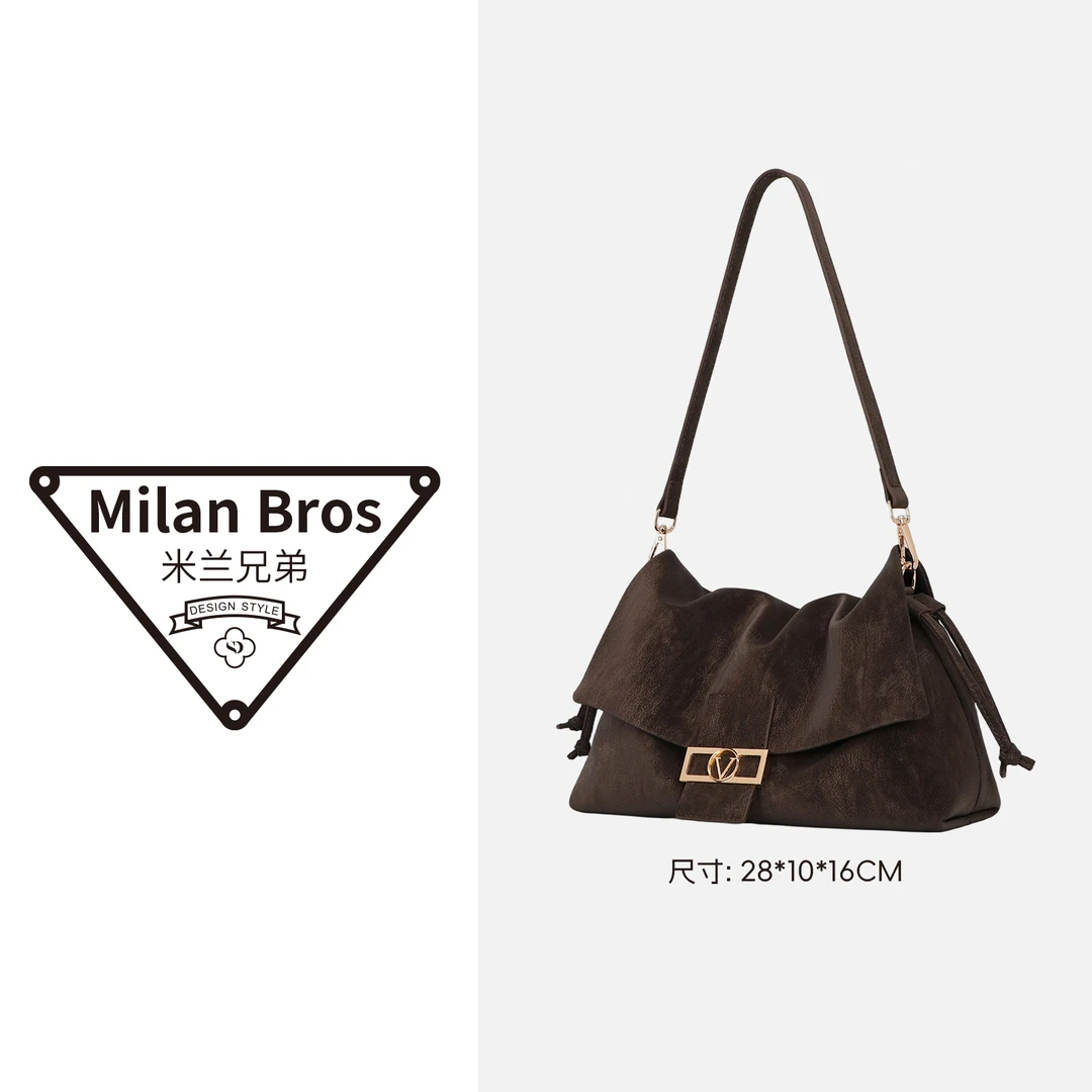【米兰兄弟】新款百搭轻奢时尚手提包包单肩包 K8068乌木色