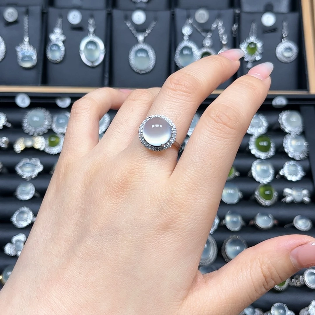 【闪购商品】岫玉戒指银S925镶嵌w**h