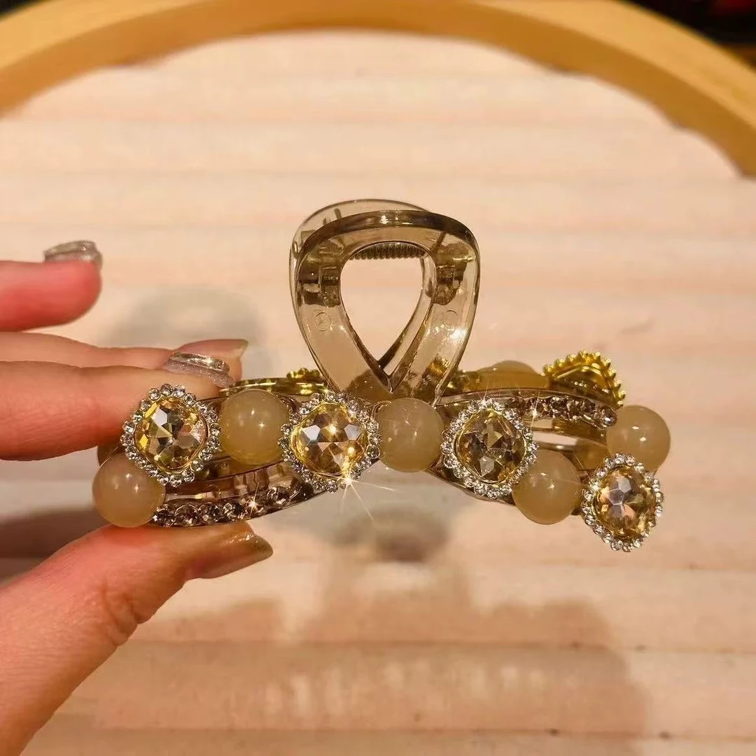 轻奢重工抓夹新款鲨鱼夹后脑勺少盘发发夹子头饰品2010