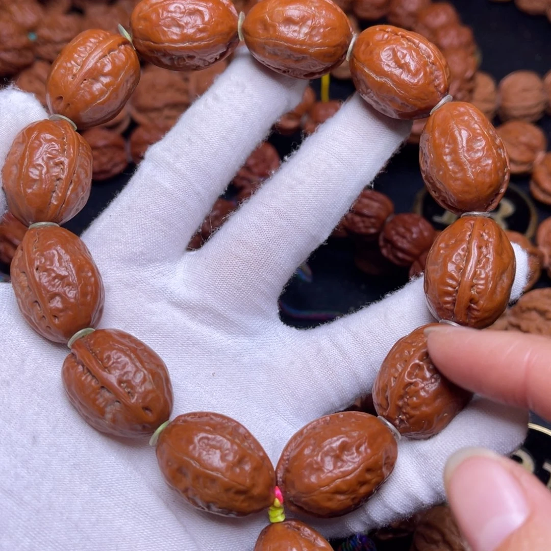 手串文玩核桃浅纹红皮大枣