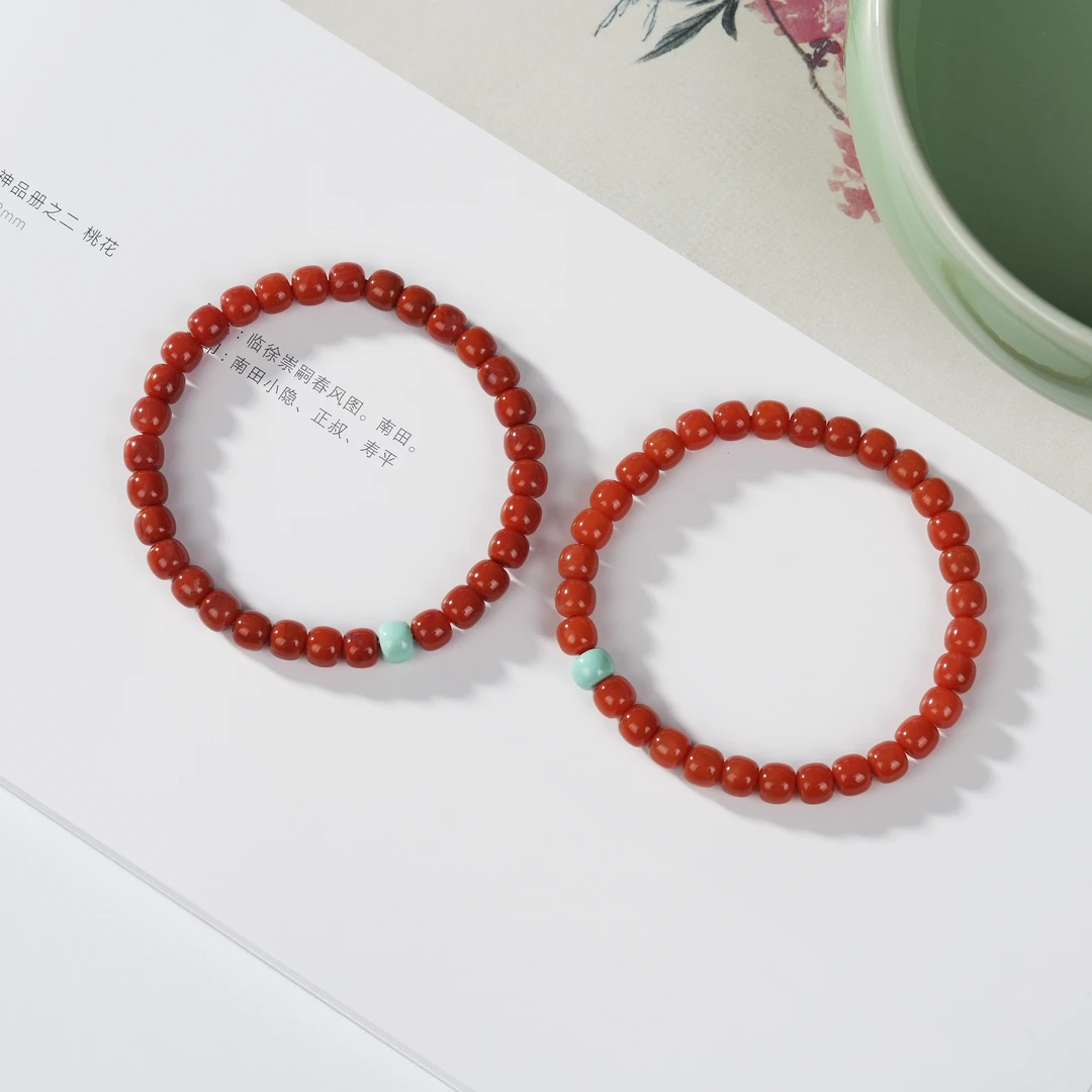 【云上】南红老型DIY手串-多样性发其一-5×6mm-DS89586（甄选）