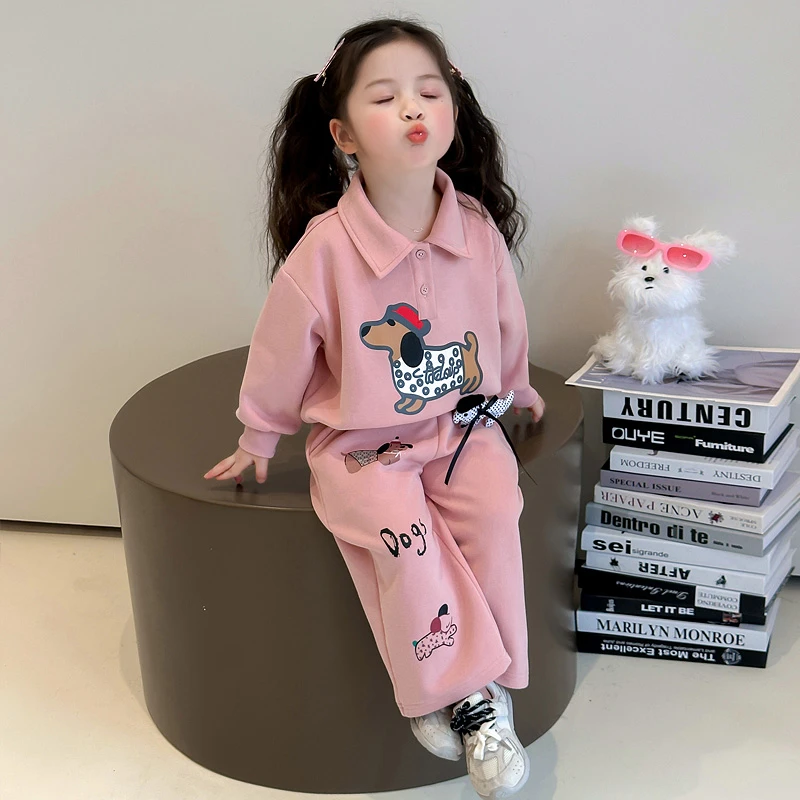 女童春秋款洋气套装2025新款儿童时髦春装卫衣两件套宝宝韩系衣服