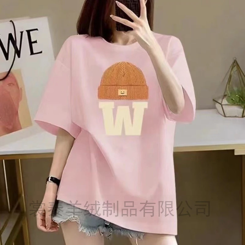 爆200克正肩纯棉短袖女 时尚韩版学生T恤男女同款情侣半袖百搭T恤