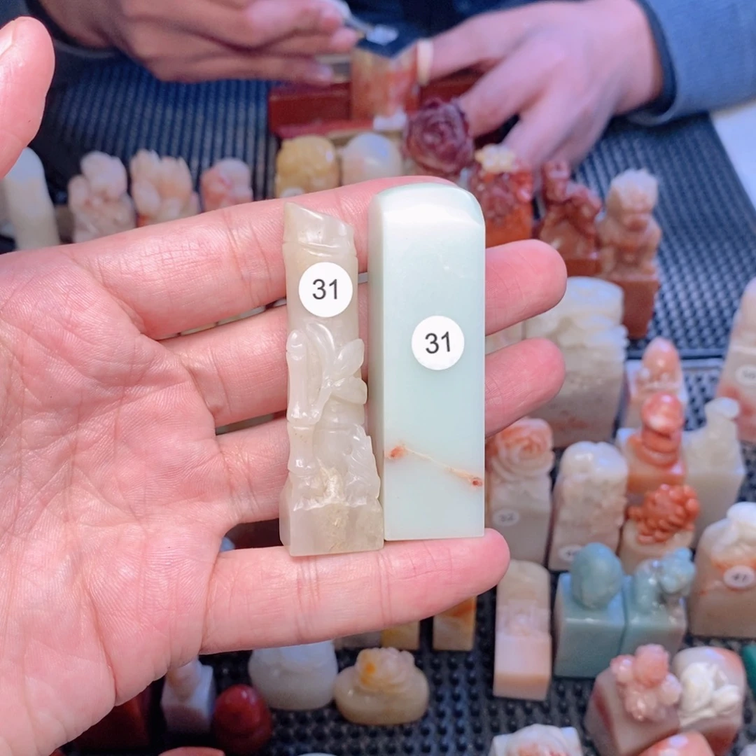 寿山石印石洛*手工篆刻