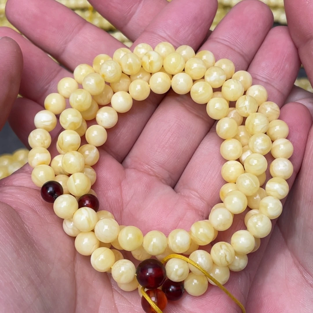 蜜蜡裸石未镶嵌蜜蜡6.8mm