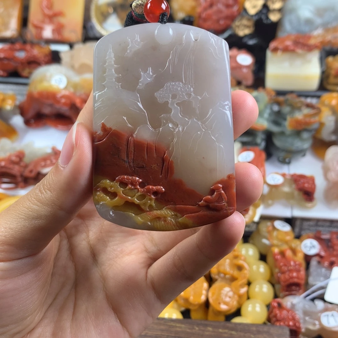 石英质玉（黄龙玉）未镶嵌挂件