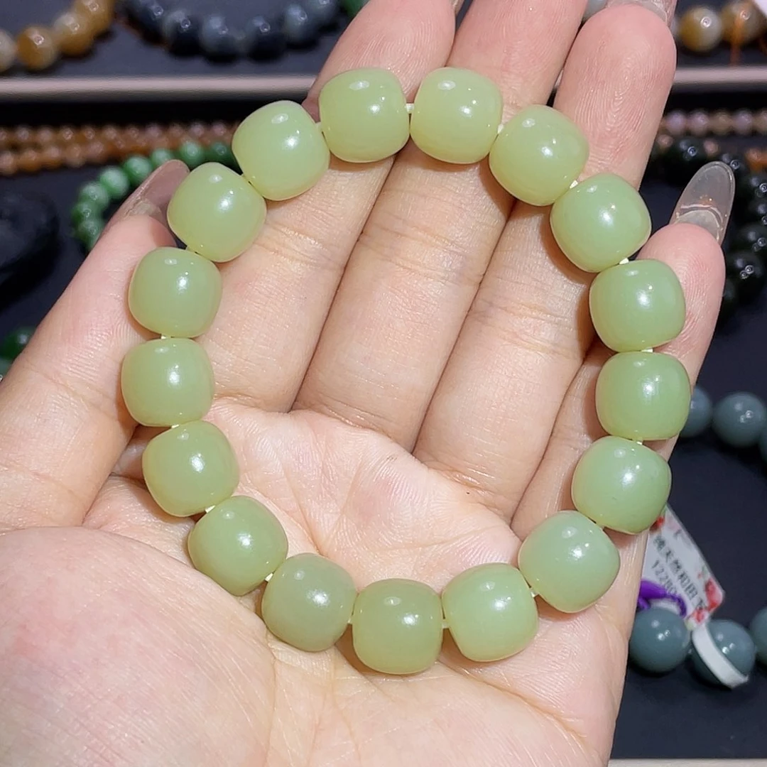 手链未镶嵌和田玉若羌黄口 12 特细