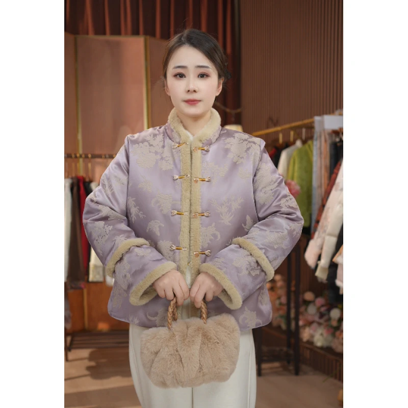 【沉紫】国风加厚秋冬女款百搭气质沉紫外套