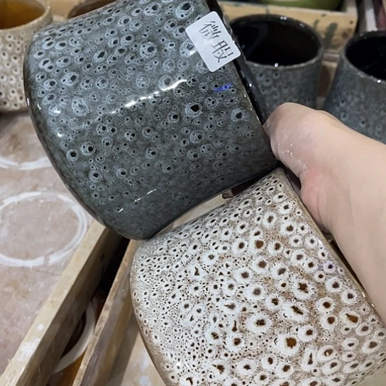 多肉绿植陶瓷花盆9.9包邮，有孔