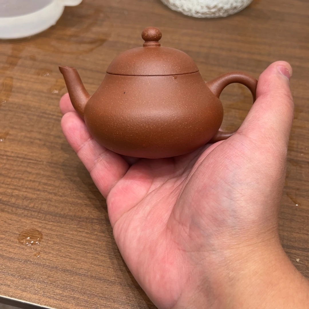 茶壶紫砂瑕疵120cc红降坡梨形