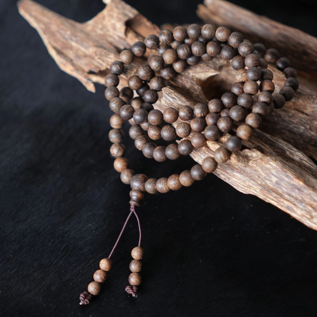 安徽沉香博物馆【加里曼丹天然野生沉香手串】6mm*108