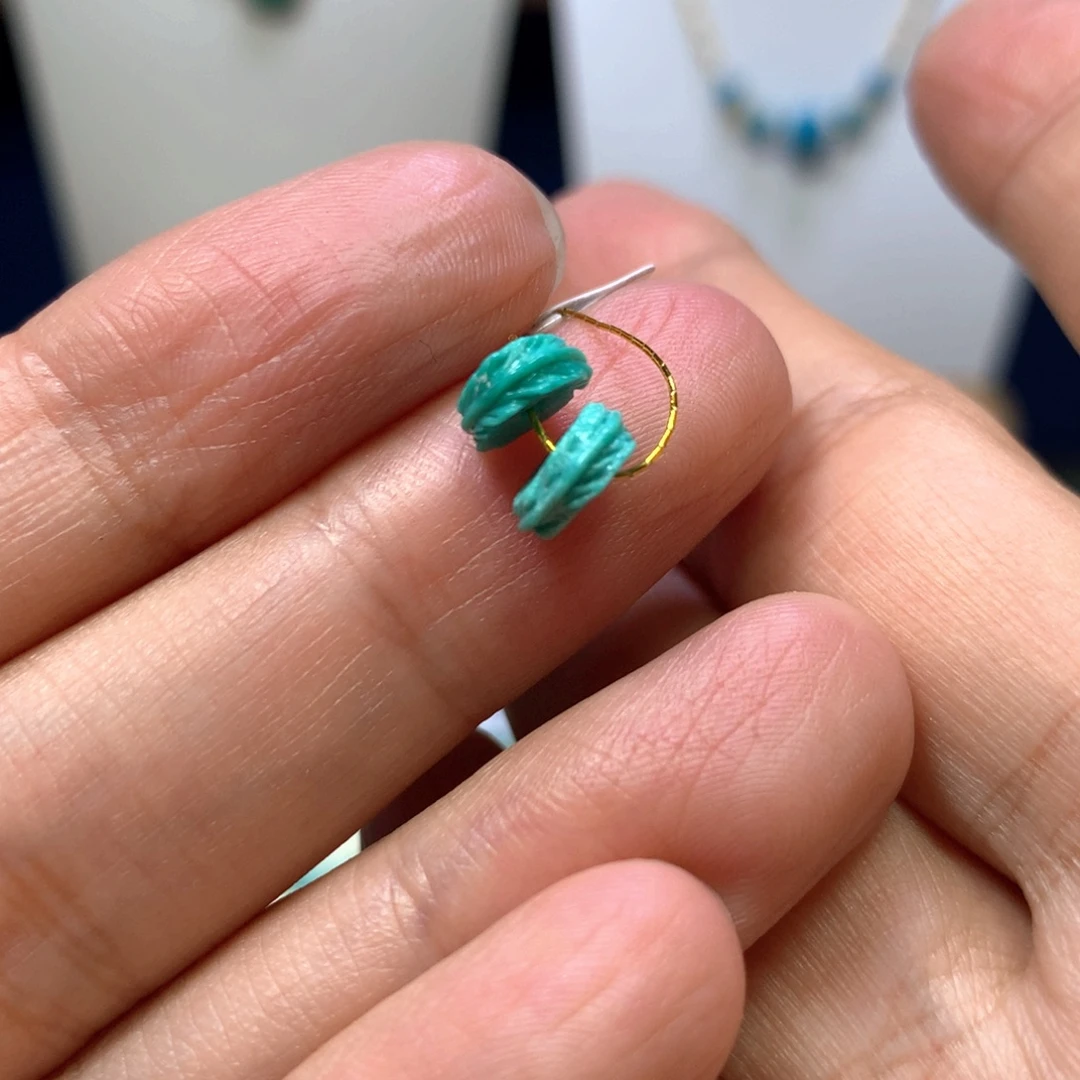 绿松石未镶嵌羽毛扣