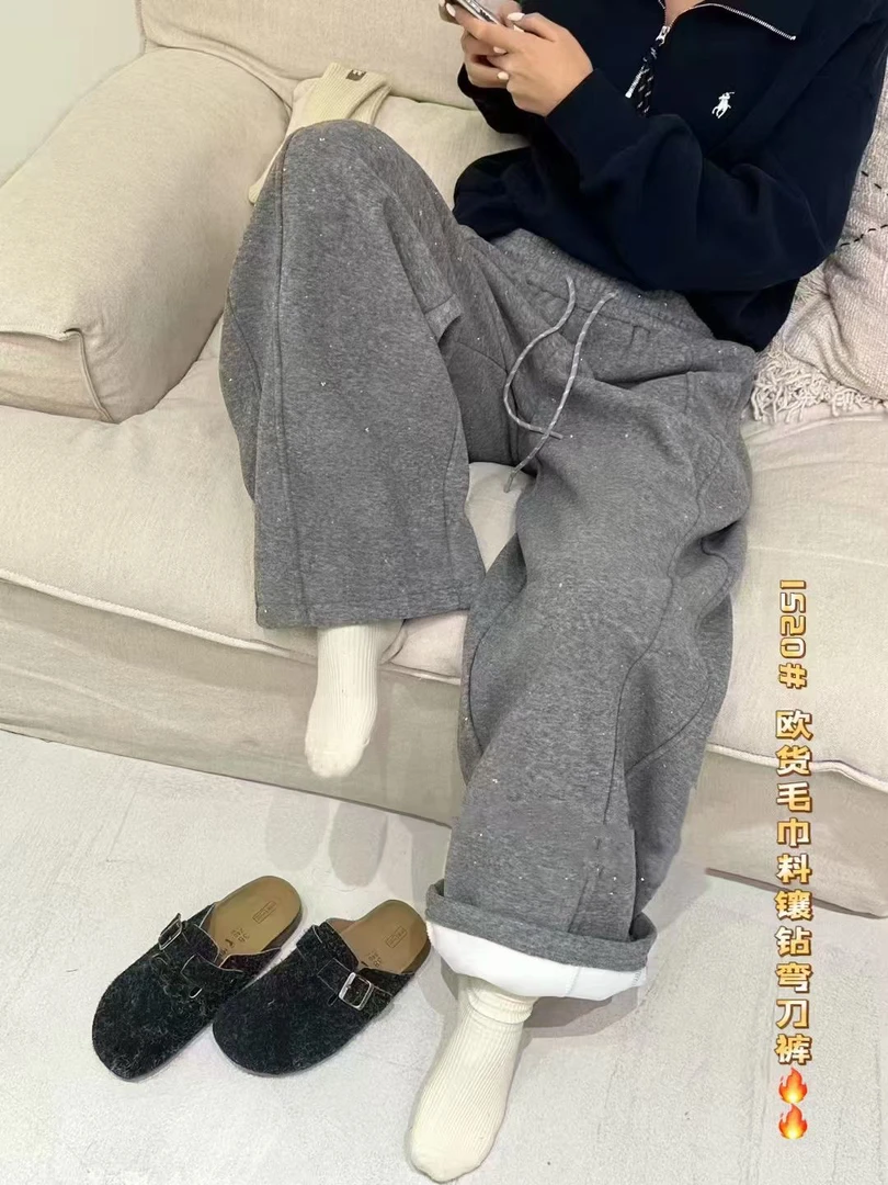 2024年冬新款加绒弯刀钻裤子1520