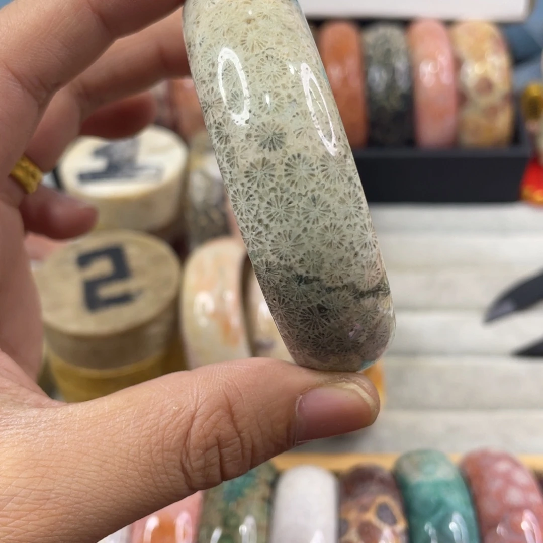 未镶嵌手镯硅化玉