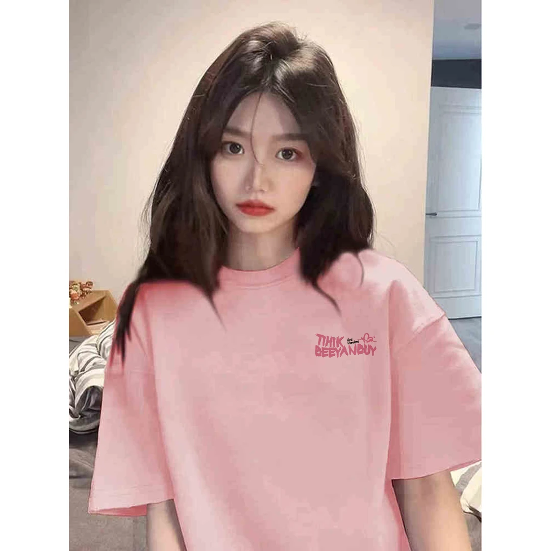 美式高街圆领青少年宽松夏季休闲时尚短袖T恤男女新款爆款上衣服