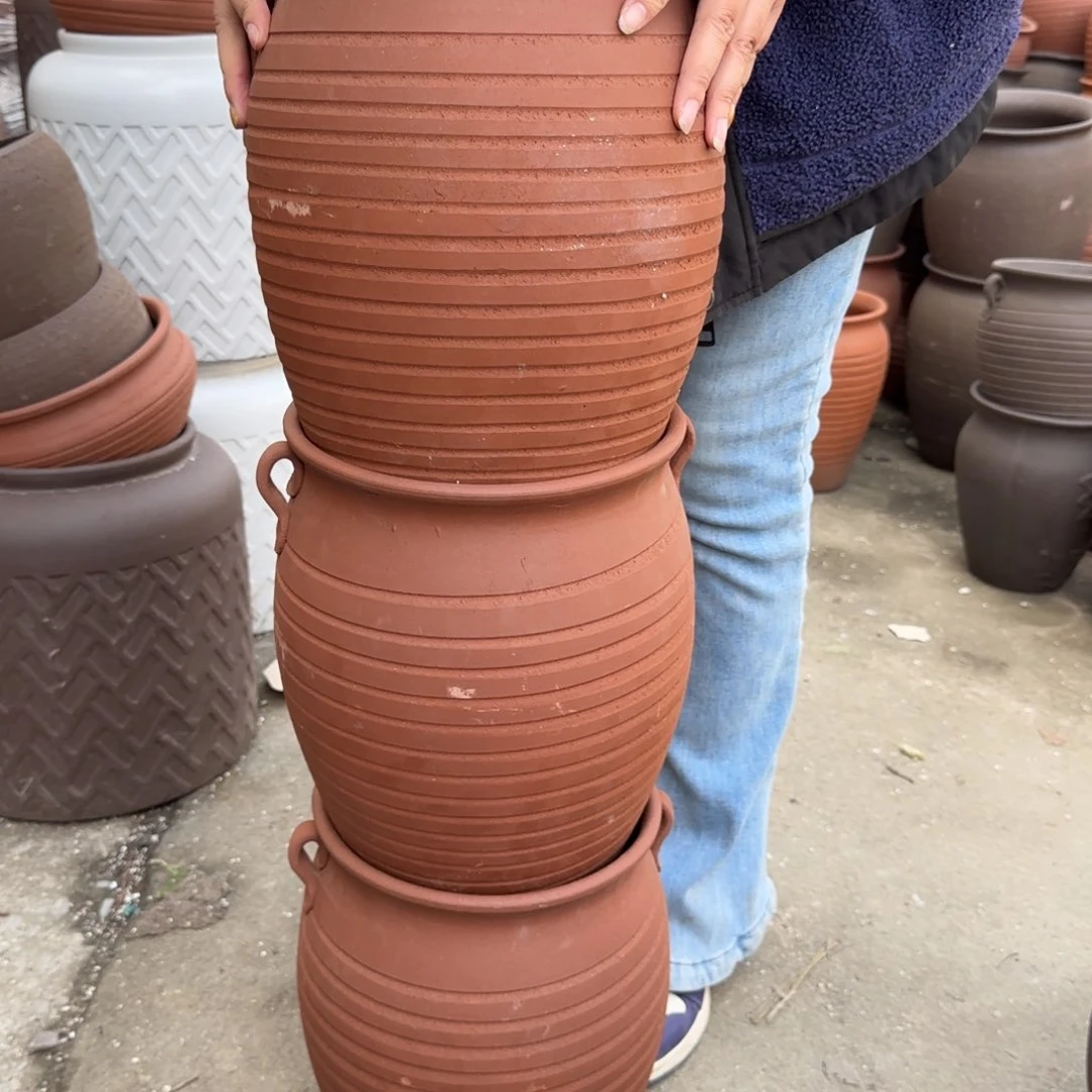 紫砂花盆口22高32宜兴紫砂瑕疵