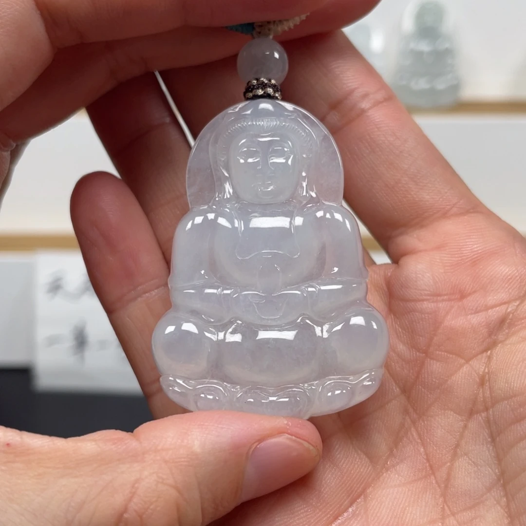 翡翠未镶嵌颈饰天然翡翠A货观音110号