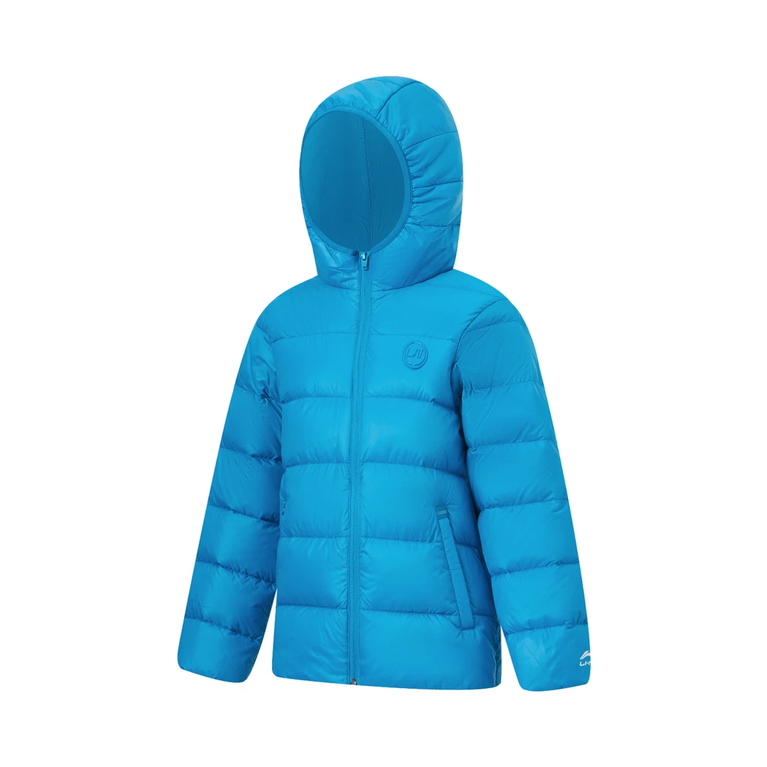 《直播》李宁经典系列大童户外运动休闲连帽拉链羽绒服外套 YYMT005