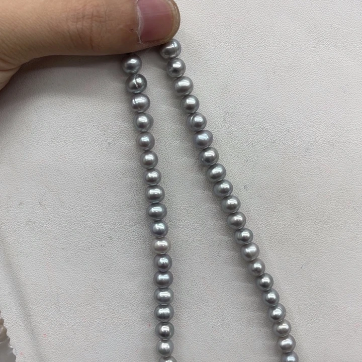 淡水珍珠银S925镶嵌颈饰024