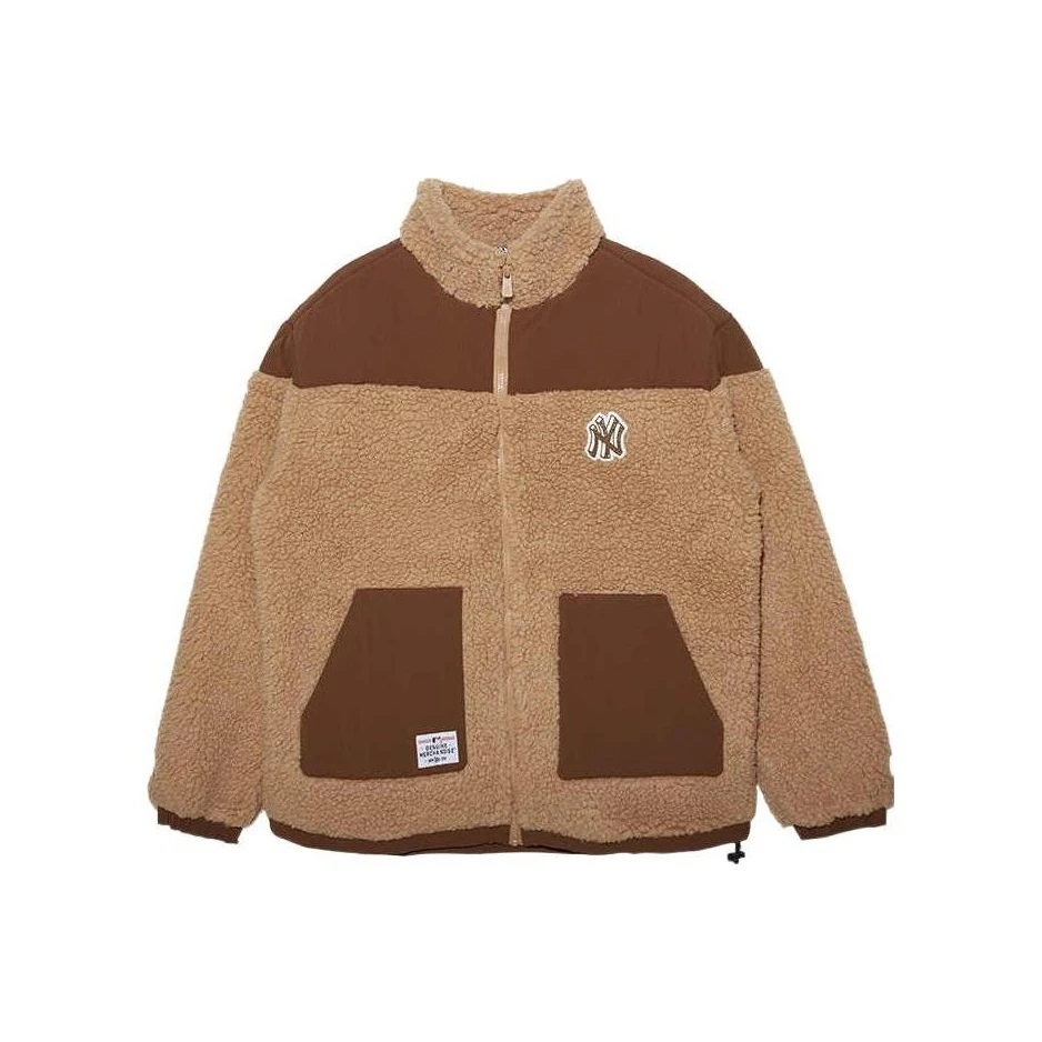 NEW ERA纽亦华秋冬针织抓绒拼接保暖潮流立领夹克13350830