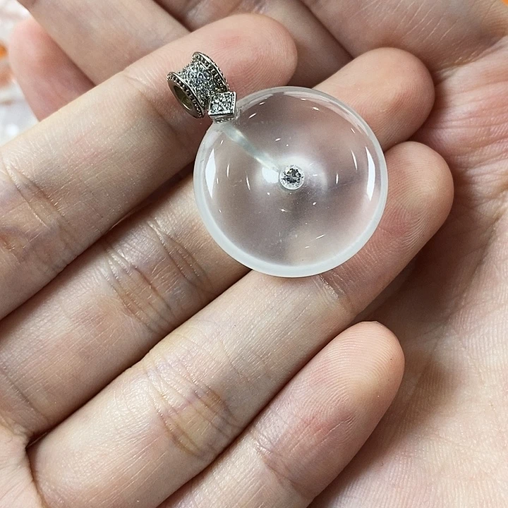 石英质玉银S925镀金镶嵌颈饰