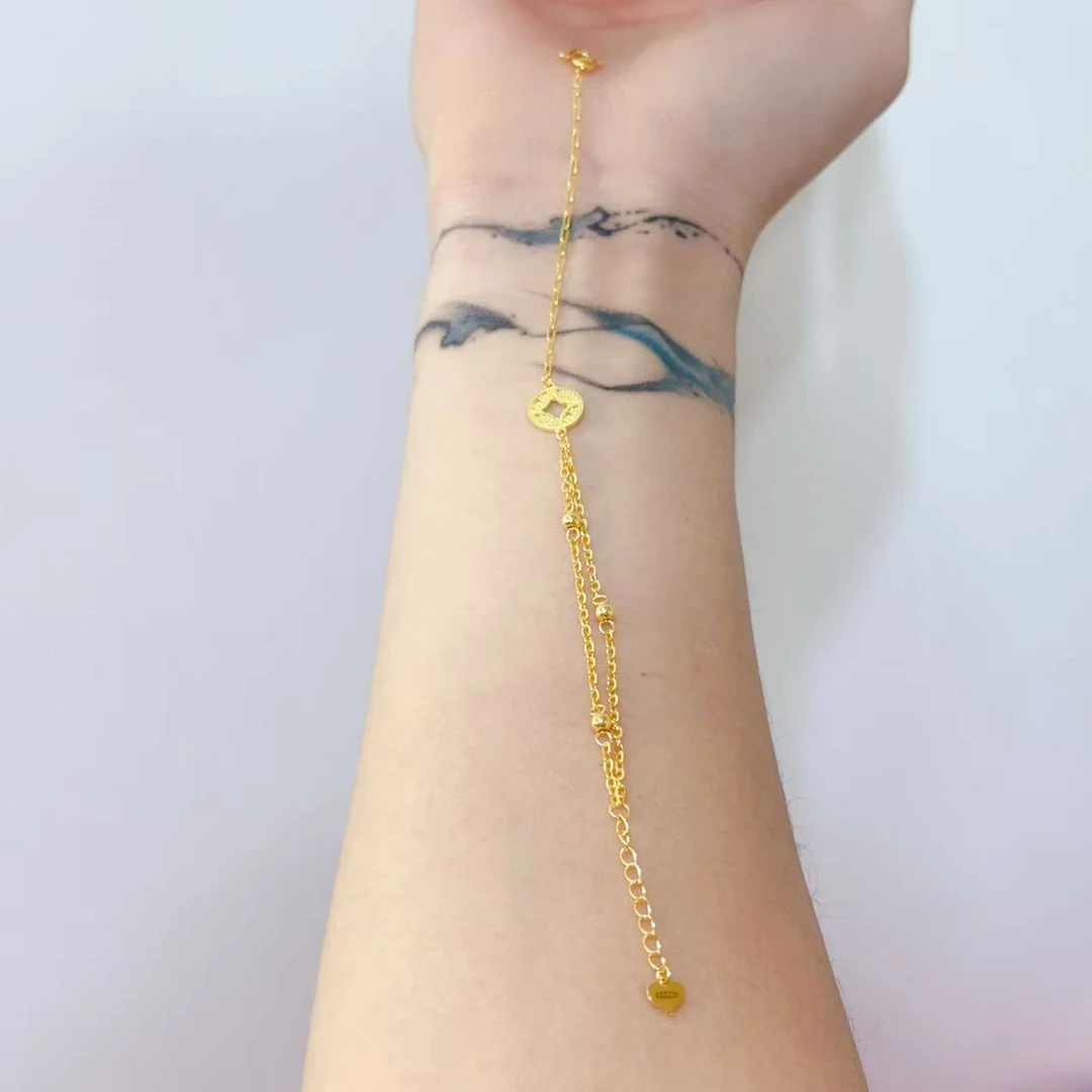 {江江好} 足金999 5G工艺 情人节礼物 龙鳞钱币手链