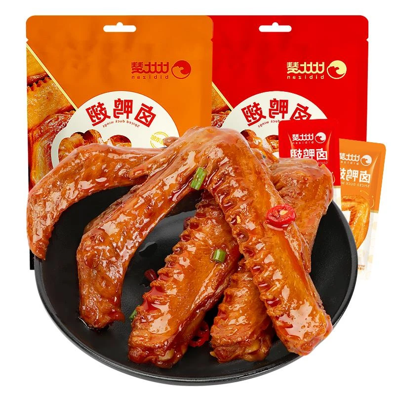 比比赞卤鸭翅香辣卤味熟食鸭脖鸭肉即食零食休闲食品小吃夜宵解馋