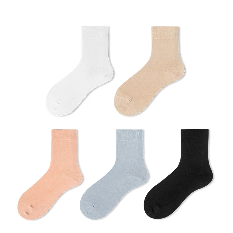 福利！五双装10A级抗菌男女通用超柔软透气防臭抗菌袜 中筒袜 船袜