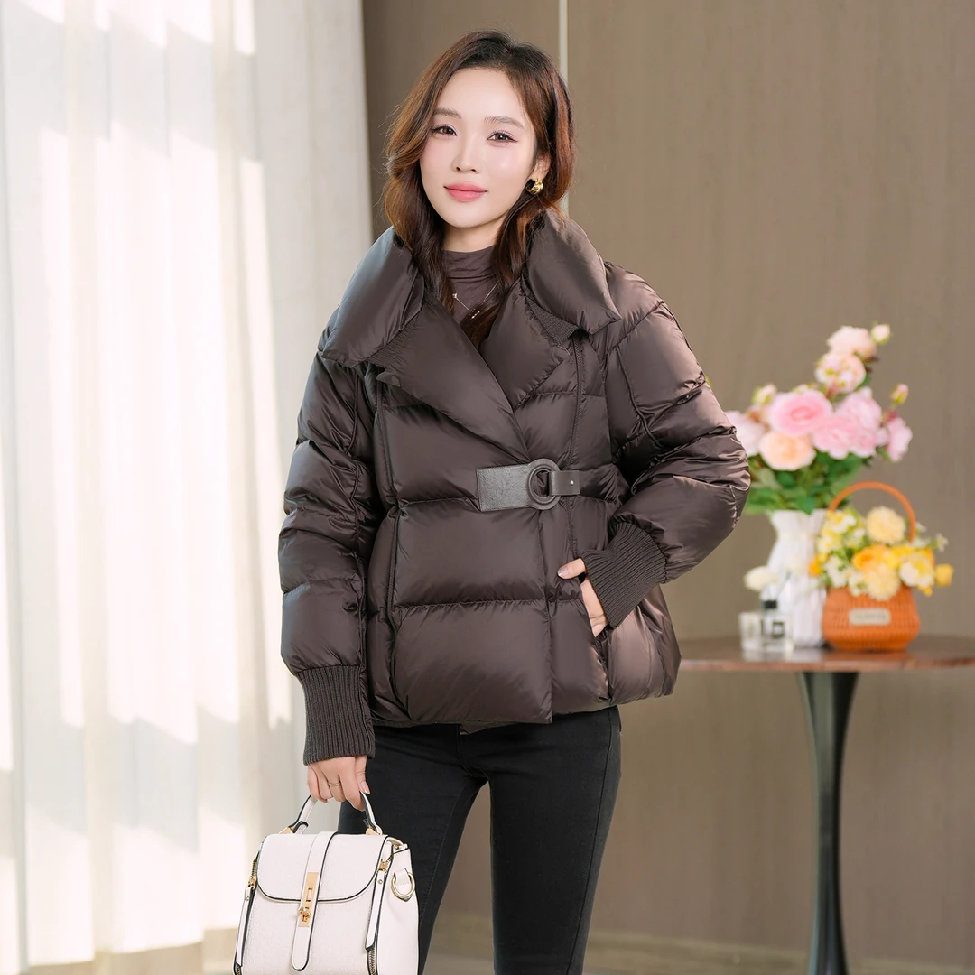 冬季时尚高奢爆款洋气减龄百搭白鸭绒羽绒服外套M-3XL