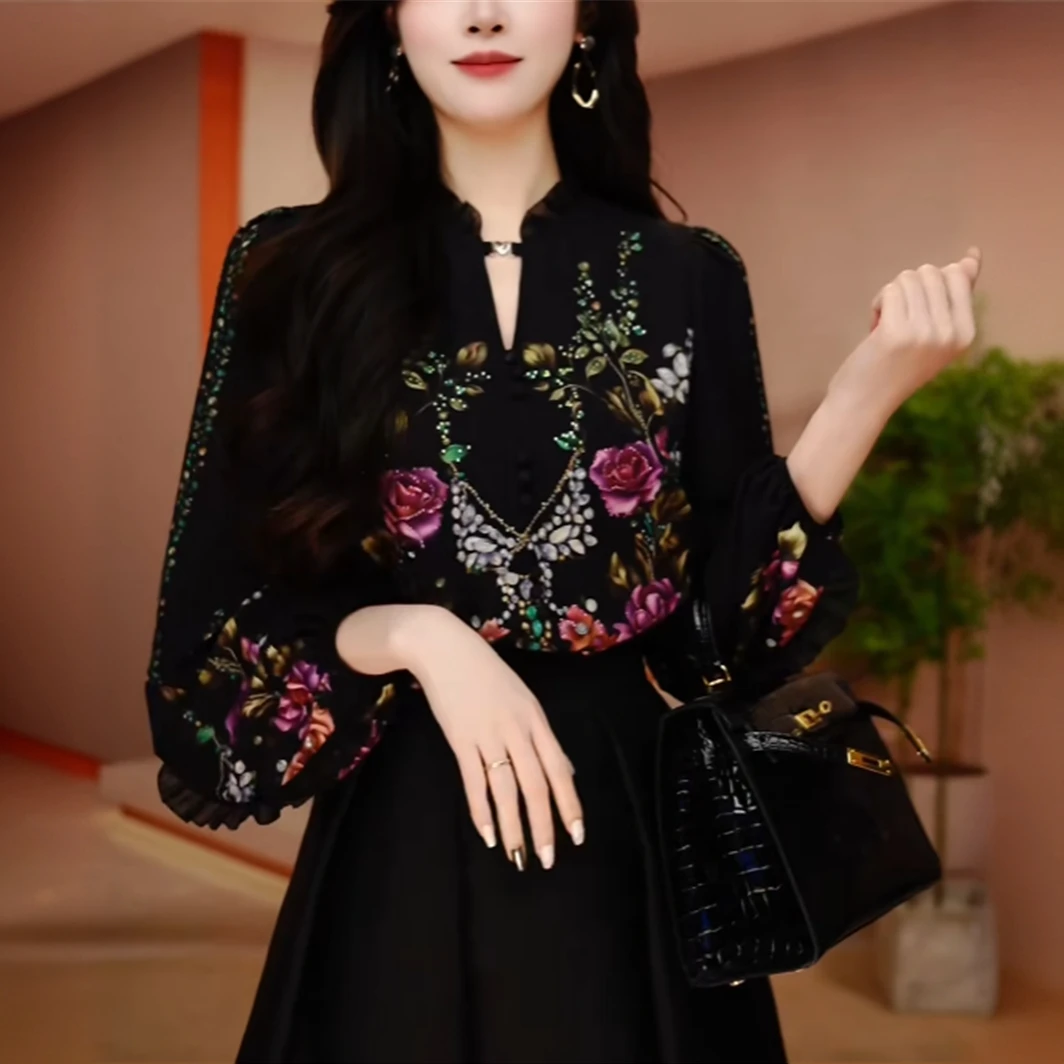 【贵妇装】原创【繁花似锦】新款上衣高级感减龄休闲百搭显瘦优雅小衫