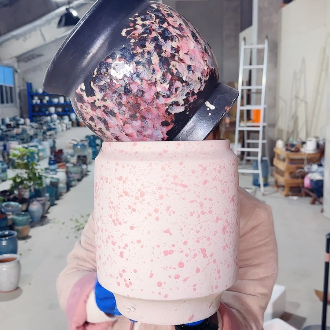 紫砂花盆高20口19