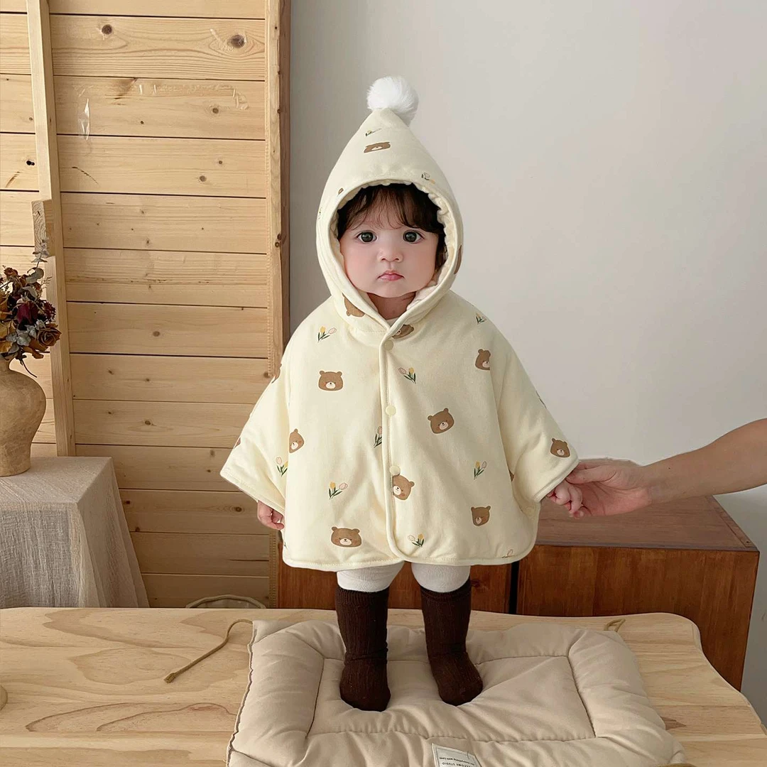 范哲萨婴儿斗篷披风秋冬季小月龄宝宝外出防风男女儿童防风披肩挡