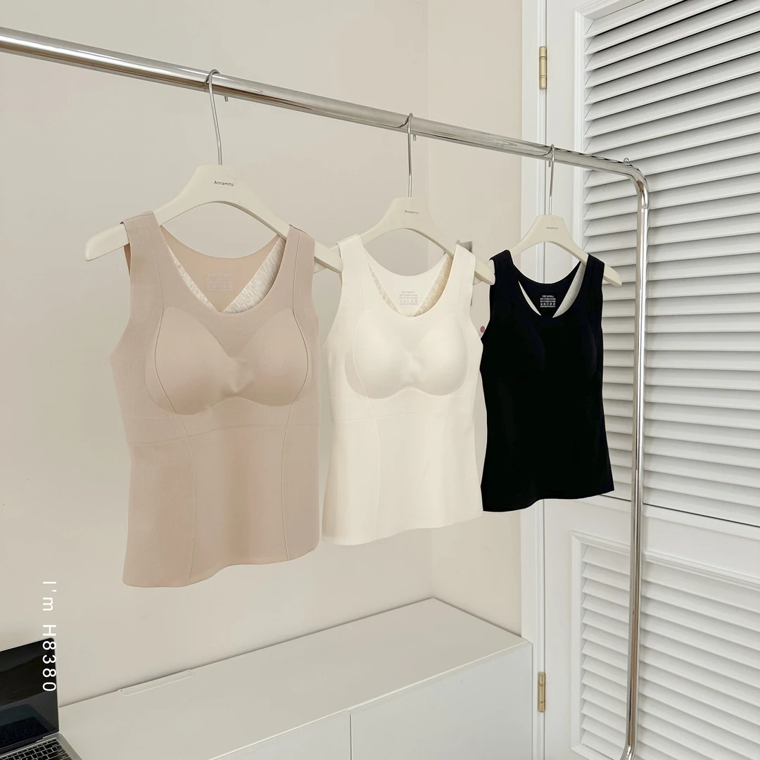 黑科技磨毛绒保暖高弹力宽肩背心H8380