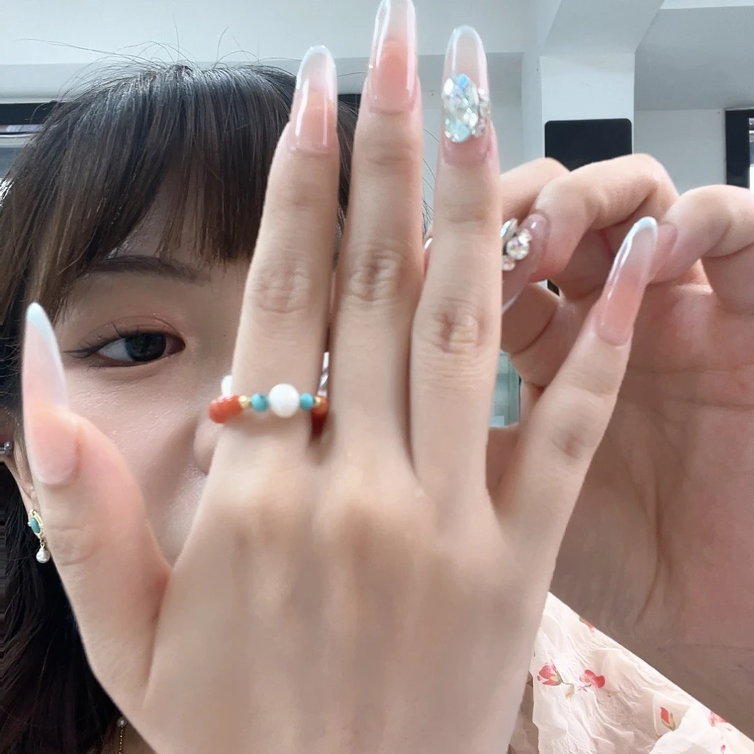 戒指银S925镶嵌淡水珍珠发货一件